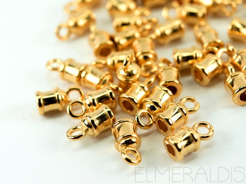 2mm Endkappen rund goldfarben Zamak 4x