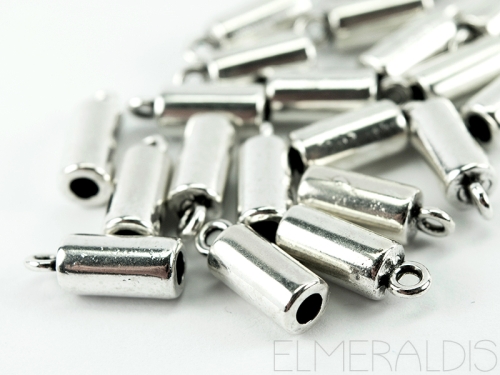 2 Endkappen 3mm rund silberfarben Metall