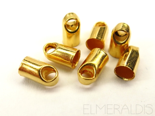 1mm Endkappen rund goldfarben Metall 10x