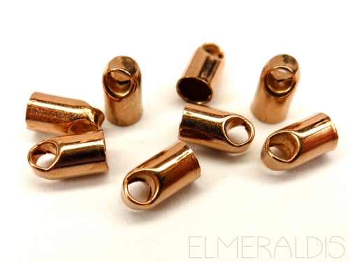 1mm Endkappen rund Metall Farbe Rosegold 10x