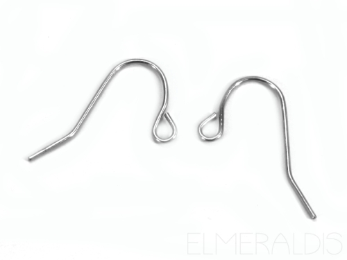 Ohrhaken Edelstahl mit Ösen Ohrhänger silberfarben 10x