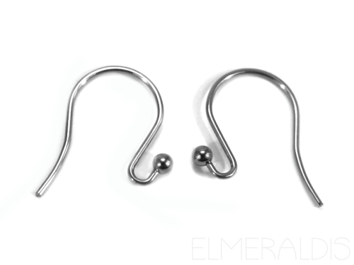 Ohrhaken Edelstahl mit Perlen offene Ohrhänger silberfarben 10x