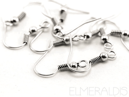 Ohrhaken silberfarben silver Ohrringe Perle Zamak 10x