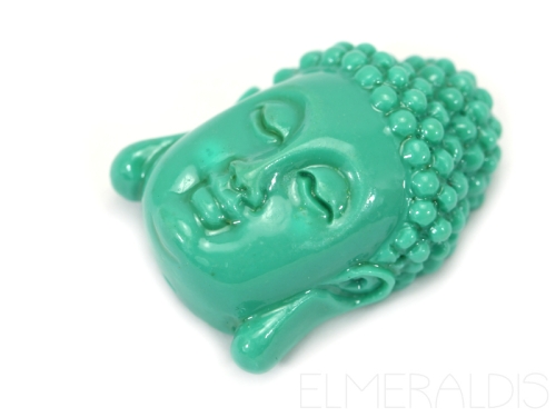 Buddha Kopf Schiebeperlen Slider Acrylperlen Green Turquoise türkis 1x