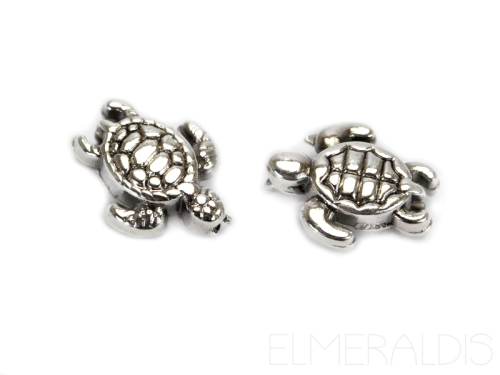 Schildkröten Turtles Metallperlen Zamak Silver Antique silberfarben 5x