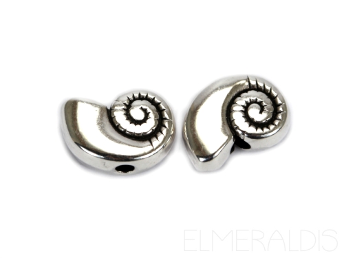 11mm Schnecken Snails Muscheln Shells oval Zamak Silver Antique silberfarben 2x