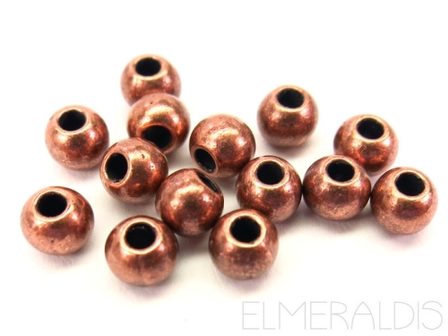 4mm Metallperlen rund Copper Antique Kupfer 40x