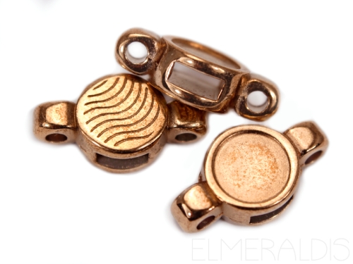 5mm Schiebeperlen Slider mit 3 Fädelkanälen Cabochonfassung 7mm Farbe Rosegold 2x