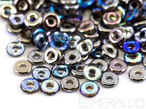 O Beads® Crystal Graphite Rainbow silber blau 2 g