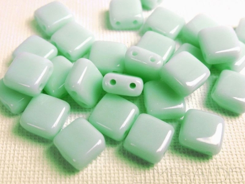 25 CzechMates™ Tile Beads Pale Turquoise 6mm