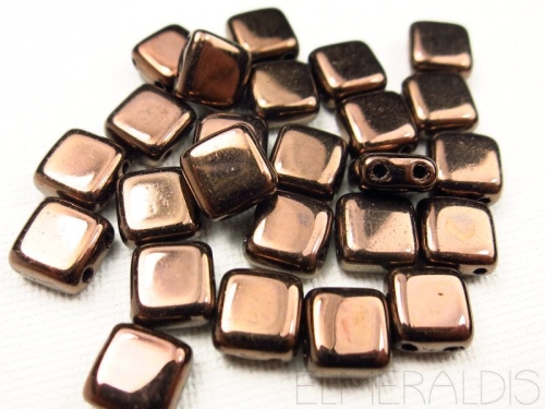 25 CzechMates™ Tile Beads Dark Bronze 6mm