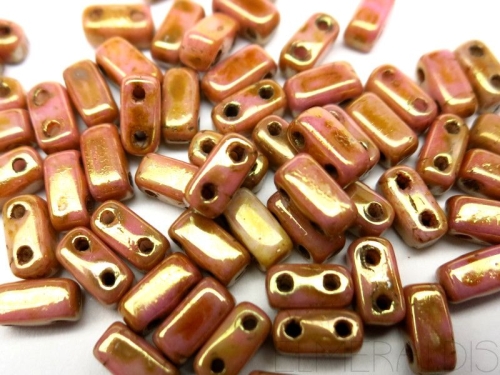 25 CzechMates™ Bricks Luster Rose Gold Topaz 6mm