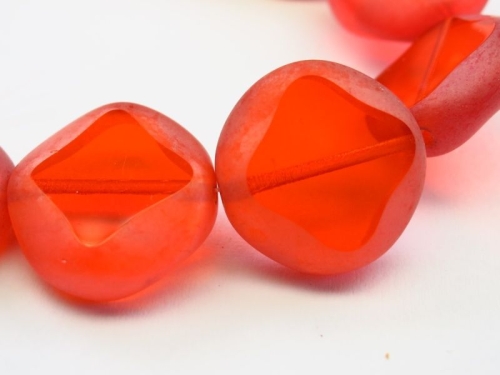 Caro Coin Bright Orange Glasperlen 2x