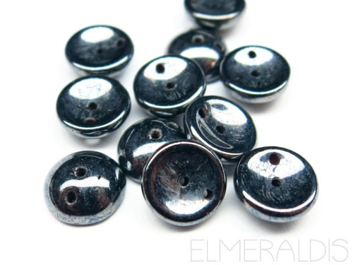 25x Piggy Beads Jet Hematite