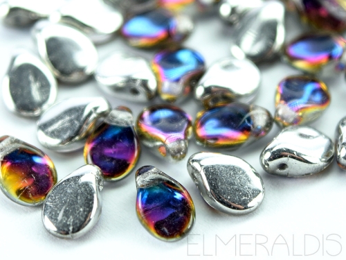 Pip Beads Crystal Volcano Silver blau Tropfen 20x