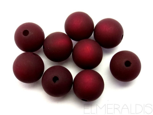 4mm 10x Polaris Perlen matt bordeaux weinrot