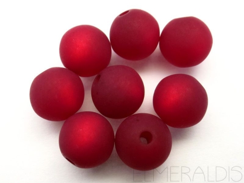 4mm 10x Polaris Perlen matt rubin rot