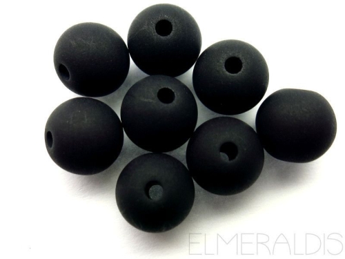 4mm 10x Polaris Perlen matt schwarz black