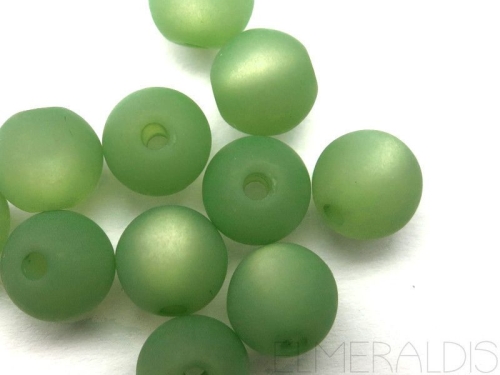 6mm 10x Polaris Perlen matt patina grün