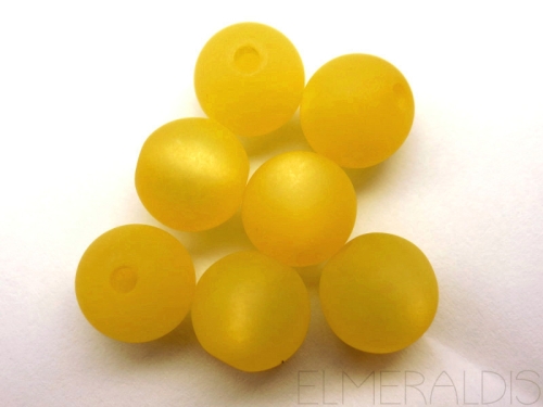 6mm Polaris Perlen matt gelb yellow goldfarben 10x