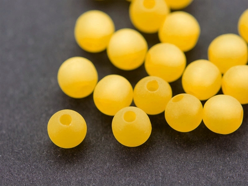 6mm Polaris Perlen matt gelb yellow goldfarben 10x