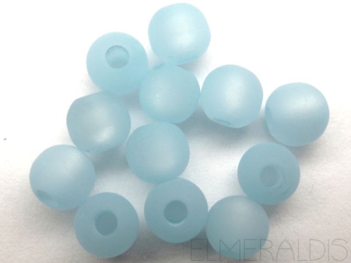 6mm 10x Polaris Perlen matt hell blau