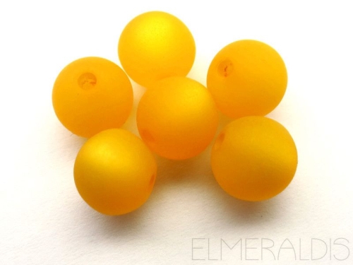 6mm 10x Polaris Perlen matt safran gelb
