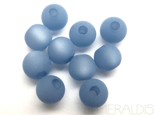 6mm 10x Polaris Perlen matt montana blau