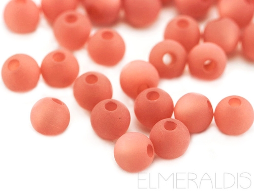 6mm Polaris Perlen matt Terracotta rosa braun 10x