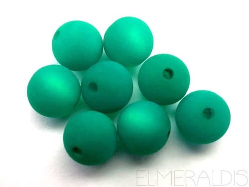 10mm 10x Polaris Perlen matt smaragd emerald