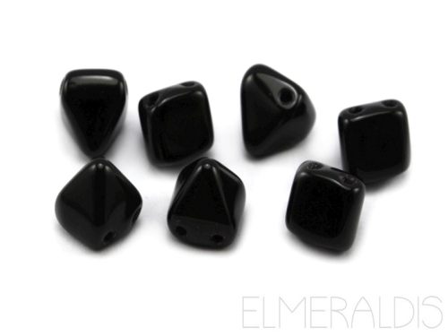 6mm Pyramid Beads 2-Hole Jet Black schwarz 10x