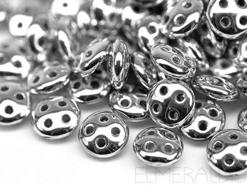 6mm CzechMates™ QuadraLentil Silver Silber 5g