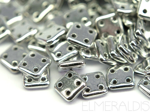 6mm CzechMates™ QuadraTile Silver Silber 5g ca 35x