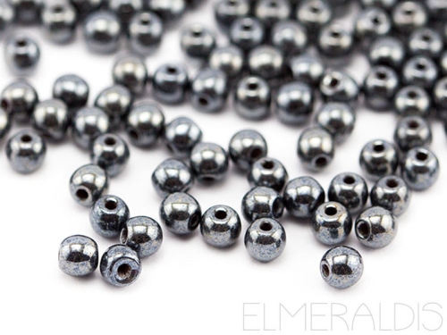 2mm Glasperlen Jet Hematite Gunmetal grau 150x