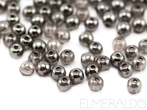 3mm Glasperlen Crystal Chrome Full dunkelgrau 50x