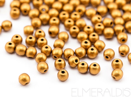 3mm Glasperlen Aztec Gold Metallic Matte Flax 50x