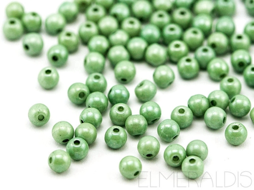 3mm Glasperlen Chalk White Teal Luster mint 50x