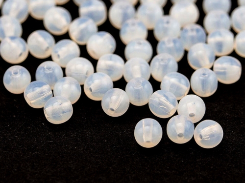 4mm Glasperlen White Opal Milky weiss 50x