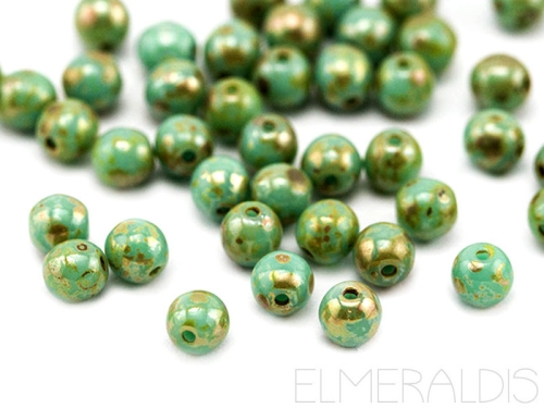 4mm Glasperlen Turquoise Picasso türkis grün 50x