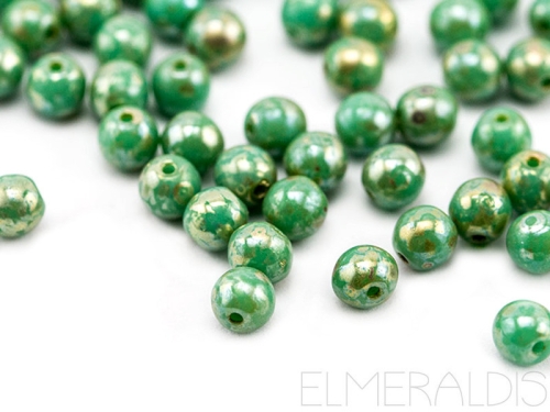 4mm Glasperlen Jade Picasso türkis grün 50x