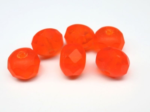 4x Rondelle Hyacinth Matt orange Glasperlen 6x8mm