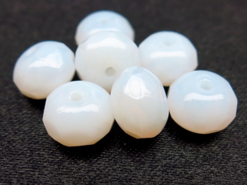 5mm Rondelle White Opal Milky weisse Glasperlen 4x