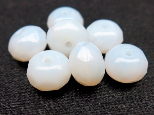 7mm Rondelle White Opal Milky weisse Glasperlen 4x