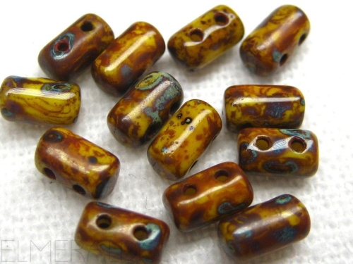 3 x 5mm 10g Rulla Beads Limon Travertin Dark