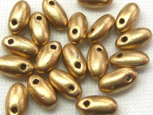 6mm 10g Rizo Beads Matte Metallic Flax
