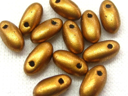 6mm 10g Rizo Beads Matte Brass Gold