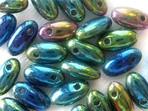 6mm 10g Rizo Beads Iris Green