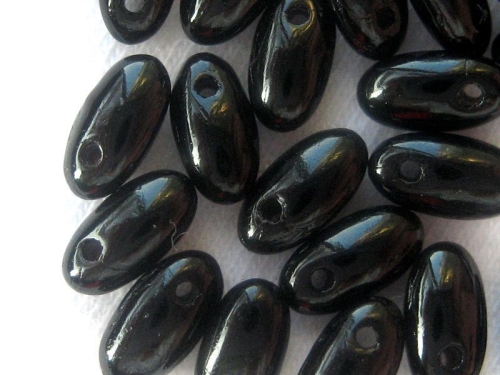 6mm Rizo Beads Jet Black schwarz Glasperlen 10g