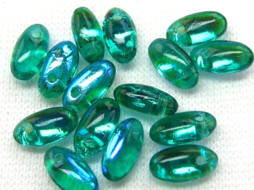 6mm, 10g Rizo Beads, Emerald AB
