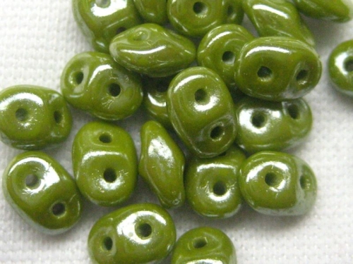 SuperDuos Luster Olivine Green Opaque olive hellgrün 10g